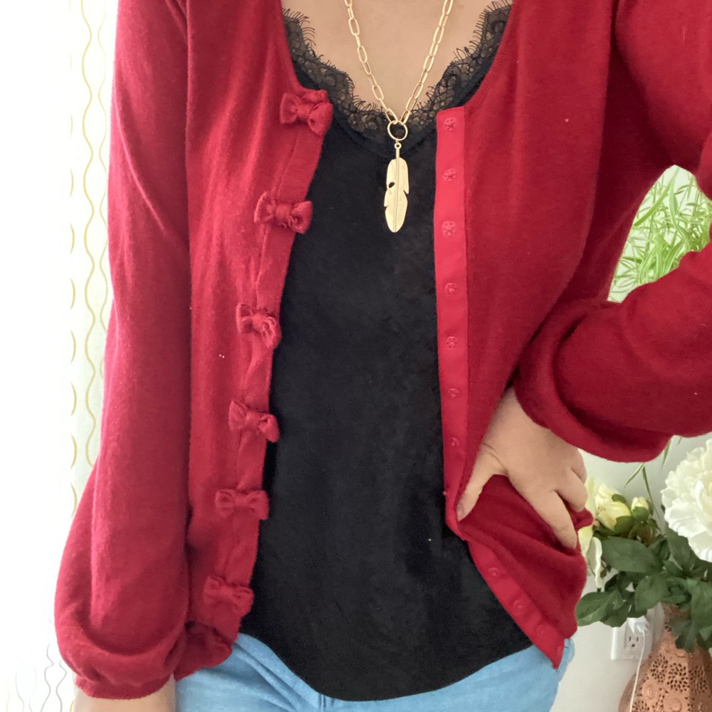 Super cute red bow cardigans❤️